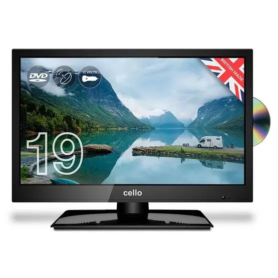 Cello 19" LED Digital Freeview/Freesat Tv/Built-in DVD Player 240v/12v image 1