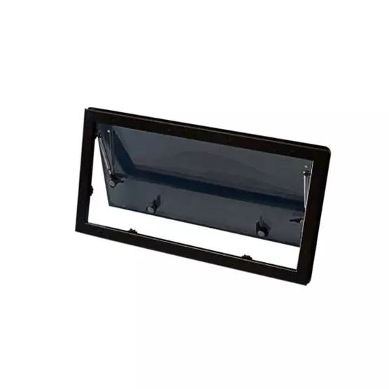 CWD Campervan Hinged Window Curved Black Alloy Frame 500 x 450mm image 1