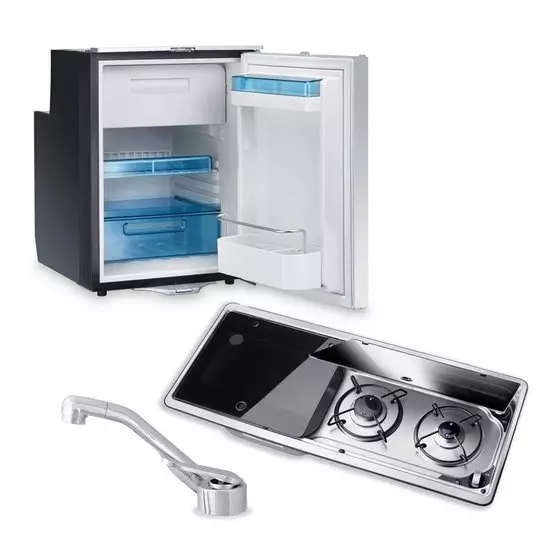 Dometic CRX50 Fridge, 9722 Hob/Sink Unit and Tap Bundle (Sink on Left) image 1