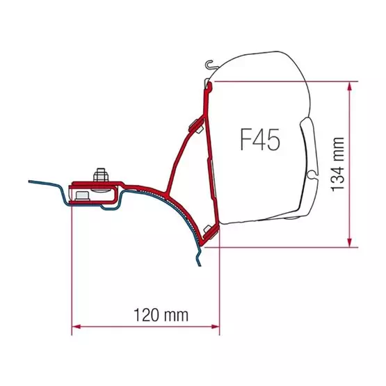 Fiamma F45S Awning, Fixing Bracket, Bike Carrier Bundle for VW T6 LWB Vans image 4