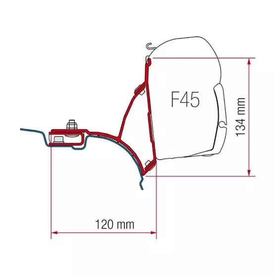 Fiamma F45S Awning, Fixing Bracket, Bike Carrier Bundle for VW T6 SWB Vans image 4