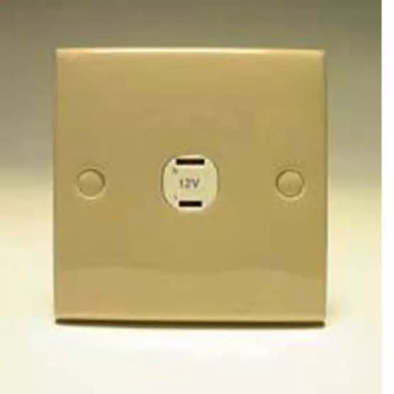 2 Pin Socket Square Beige image 1