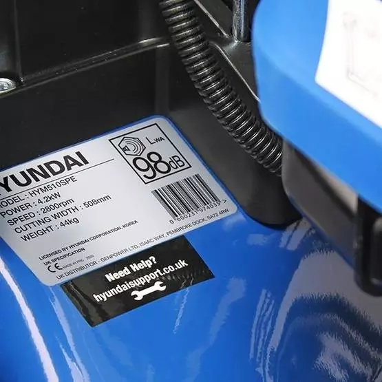 Hyundai HYM510SPE 20" 510mm Self Propelled Lawnmower Electric Push Button Start 196cc Petrol Lawn Mower image 17