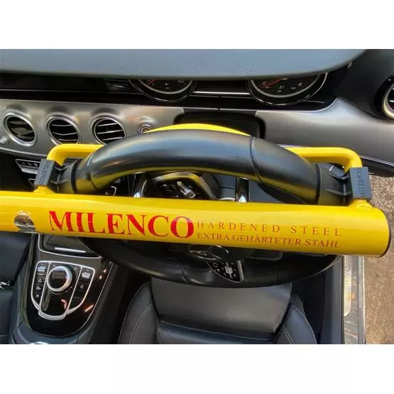 Milenco High Security Steering Wheel Lock + (Yellow with Pad and Bag) image 4