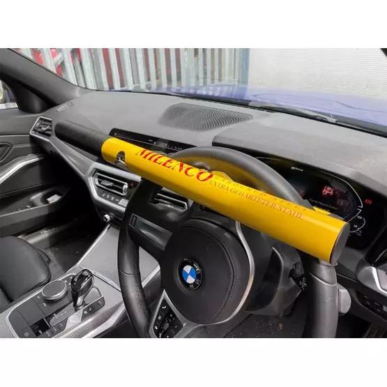 Milenco High Security Steering Wheel Lock + (Yellow with Pad and Bag) image 7