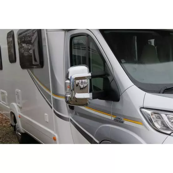 Milenco Motorhome Mirror Covers (Wide Arm) - Chrome image 1