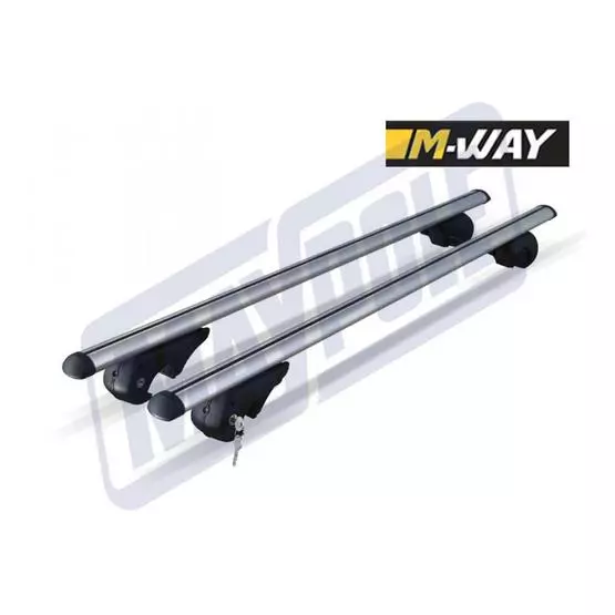 Mway eagle universal aluminium roof bars 1.2m for raised roof rails image 1