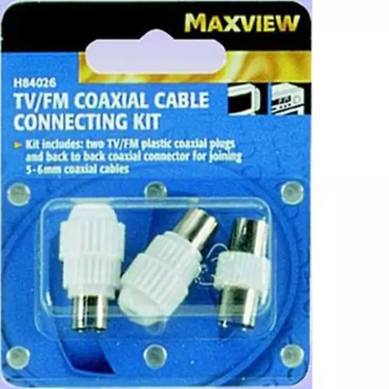 Maxview TV/FM Coaxil Cable Connecting Kit (Blister Pack) image 1