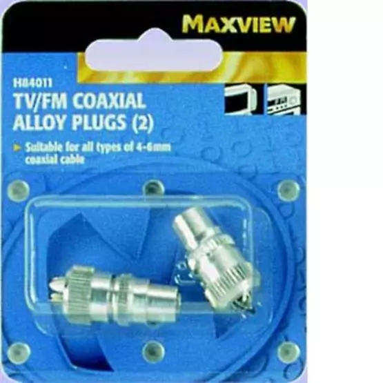 Maxview TV/FM Coxial Alloy Plugs - Blister Pack of 2 image 1