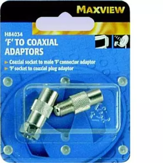 Maxview 'F' to Coaxial Adaptors. Blister pack of 2 image 1