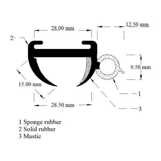 Opening window rubber with larger bulb image 2