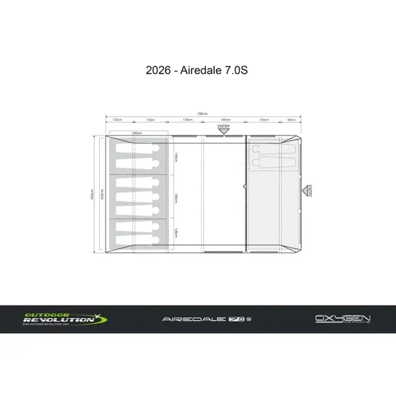 Outdoor Revolution Airedale 7.0S Air - 7 Man Tent dimensions