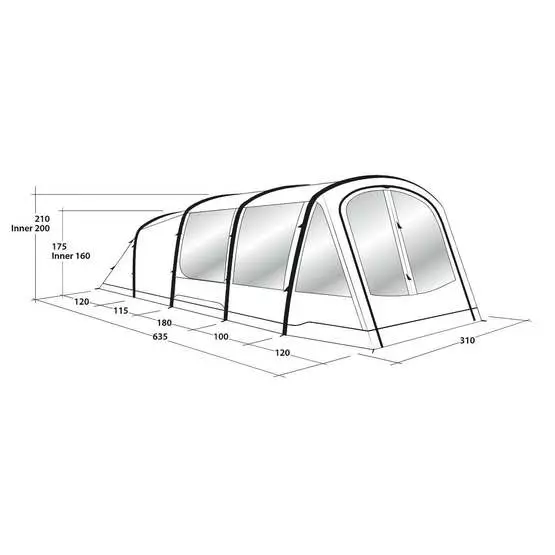 Outwell Parkdale 4PA - 4 Person Air Tent (2024) image 12