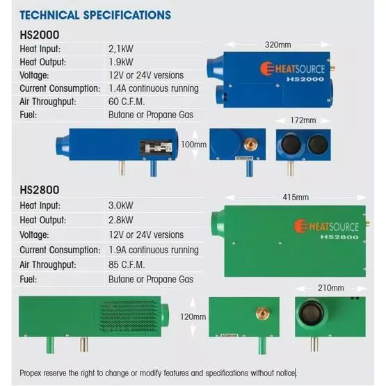 Propex Heatsource HS2000 V1 with single outlet 2.0kw (12V) image 5