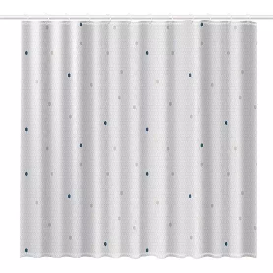 Rayen Shower Curtain White & Cells image 3
