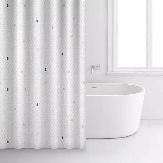 Rayen Shower Curtain White & Cells image 6