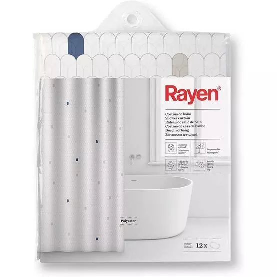 Rayen Shower Curtain White & Cells image 1