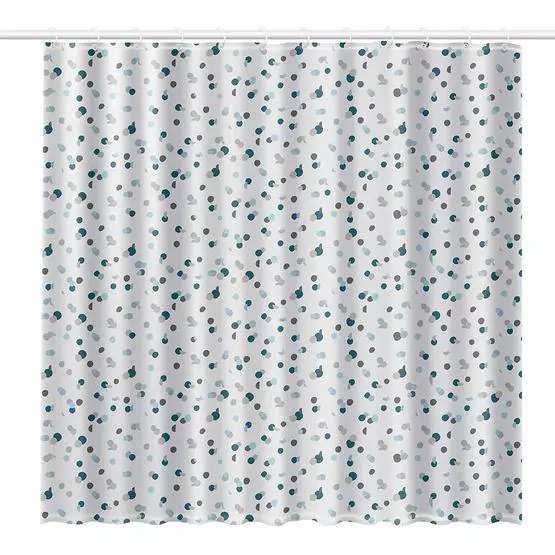 Rayen Shower Curtain White & Green Dot image 5