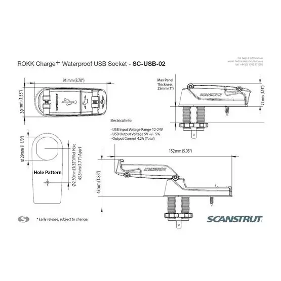 SCANSTRUT ROKK CHARGE+ WATERPROOF DUAL USB CHARGE SOCKET 12V / 24V image 4