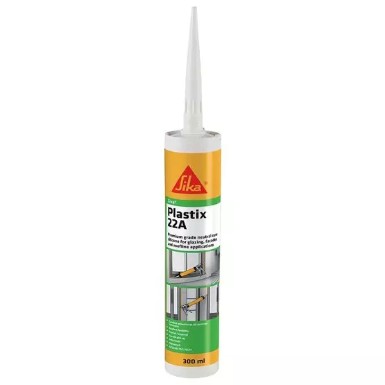 Sika Plastix 22A Premium Grade Silicone Sealant 300ml White image 1