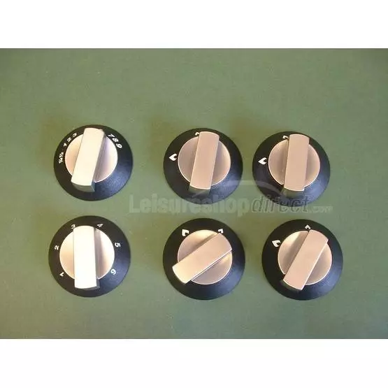 Thetford/Spinflo knobs set - satin - 6 knobs image 1