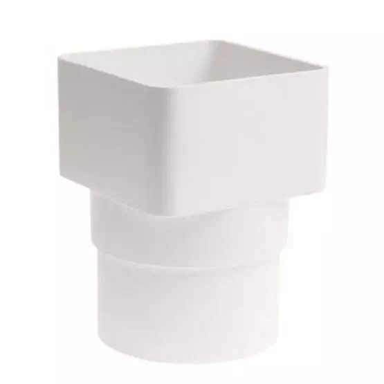 Square line downpipe adaptor white image 1