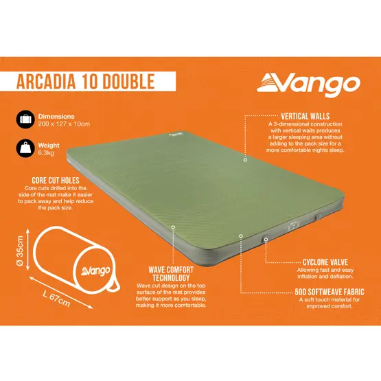 Vango Arcadia 10 Double Self-Inflating Mat