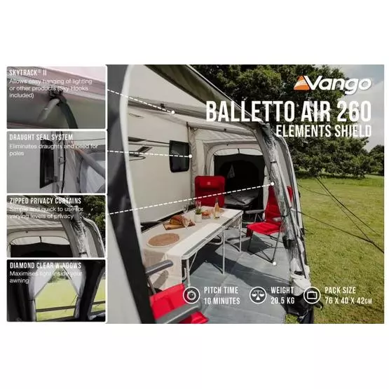 Vango Balletto Air 260 Elements Shield Caravan Awning image 3