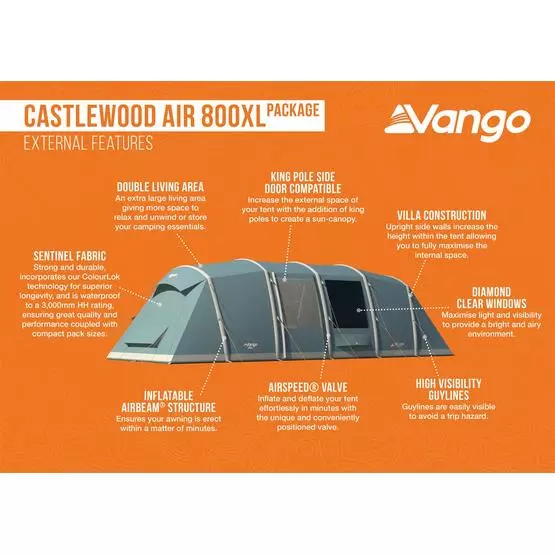 Vango Castlewood Air 800XL Family Tent Package image 10