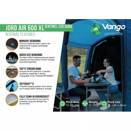 Vango Joro Air 600XL Sentinel Eco Dura Family Tent Package image 12