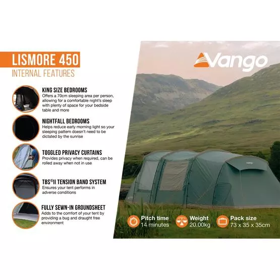 Vango Lismore 450 Poled Tent Package image 6