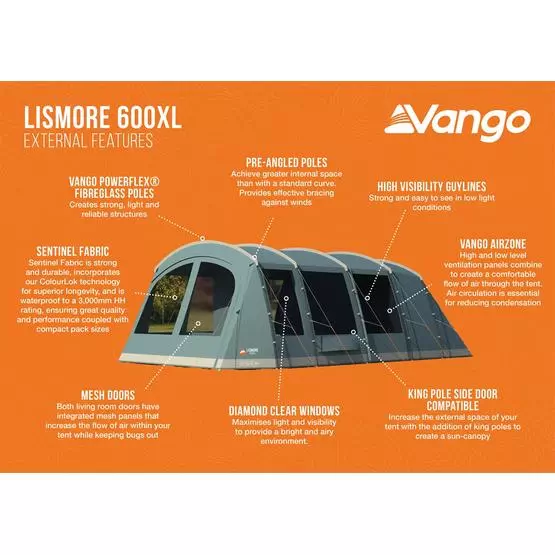 Vango Lismore 600XL Poled Tent Package Vango Tents