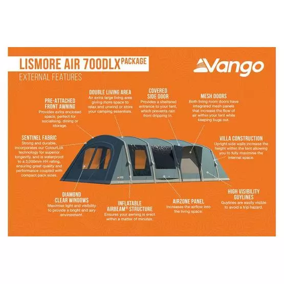 Vango Lismore Air 700DLX Family Tent Package image 10