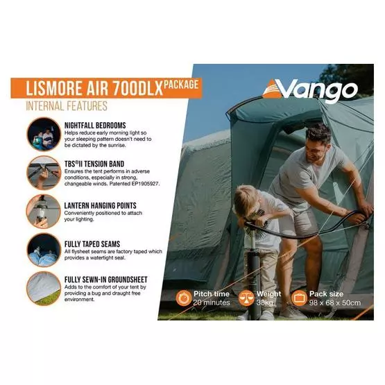 Vango Lismore Air 700DLX Family Tent Package image 14