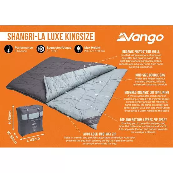 Vango Shangri-La Luxe Kingsize Sleeping Bag image 5