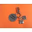 'Happy Camper' Key ring with back pack and camp fire charms excellent christmas/ birthday gift image 1