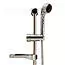 Shower head and riser, chome image 1